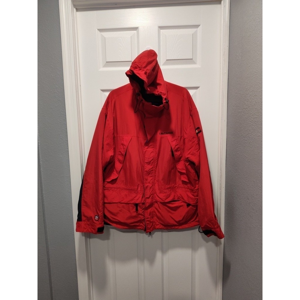 Tommy Hilfiger Performance Cold/Water Stop Hooded Jacket Sz XL Red W/Hood Heavy